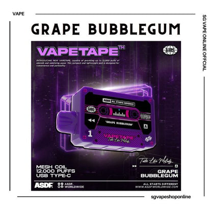 vapetape-12000-puff-grape-bubblegum-disposable-vape-shop-singapore