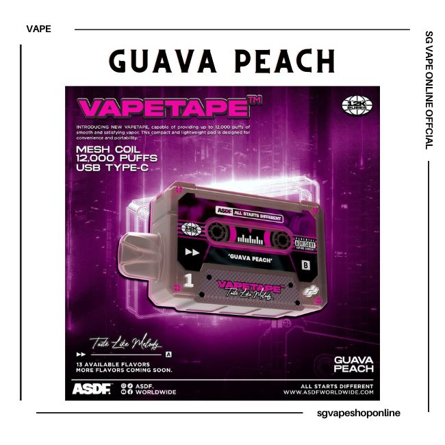 vapetape-12000-puff-guava-peach-disposable-vape-shop-singapore